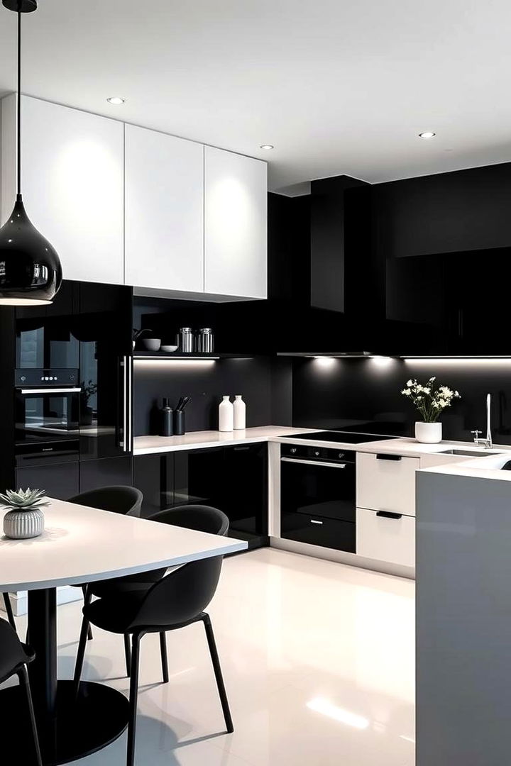 Sleek Monochrome Theme - 22 Kitchen Diner Ideas