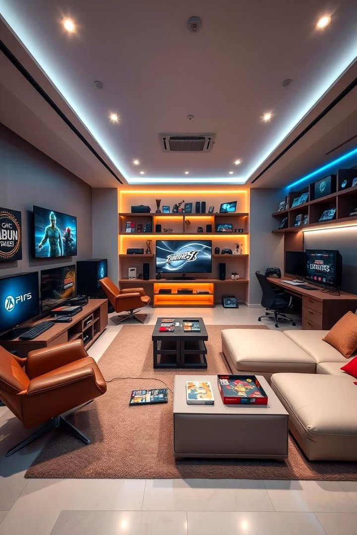 Sleek Multi Gaming Hub - 22 Luxury Game Room Ideas