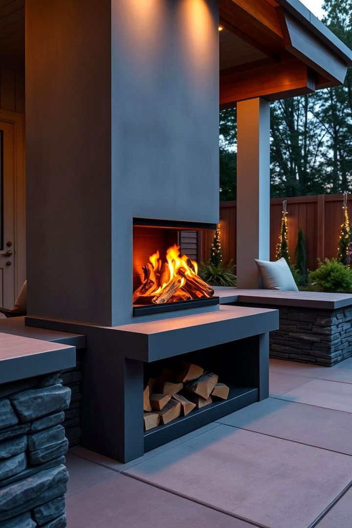 Sleek Outdoor Log Burner - 22 Log Burner Ideas