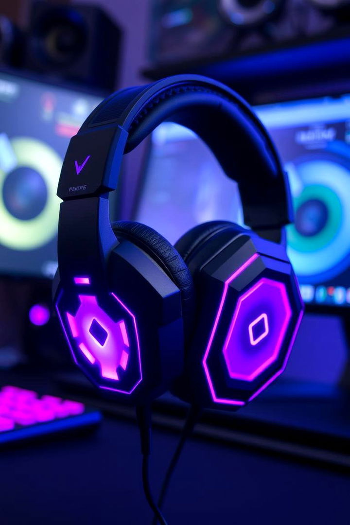 Sleek Purple Headset with Crystal Clarity - 22 Purple Gaming Setup Ideas