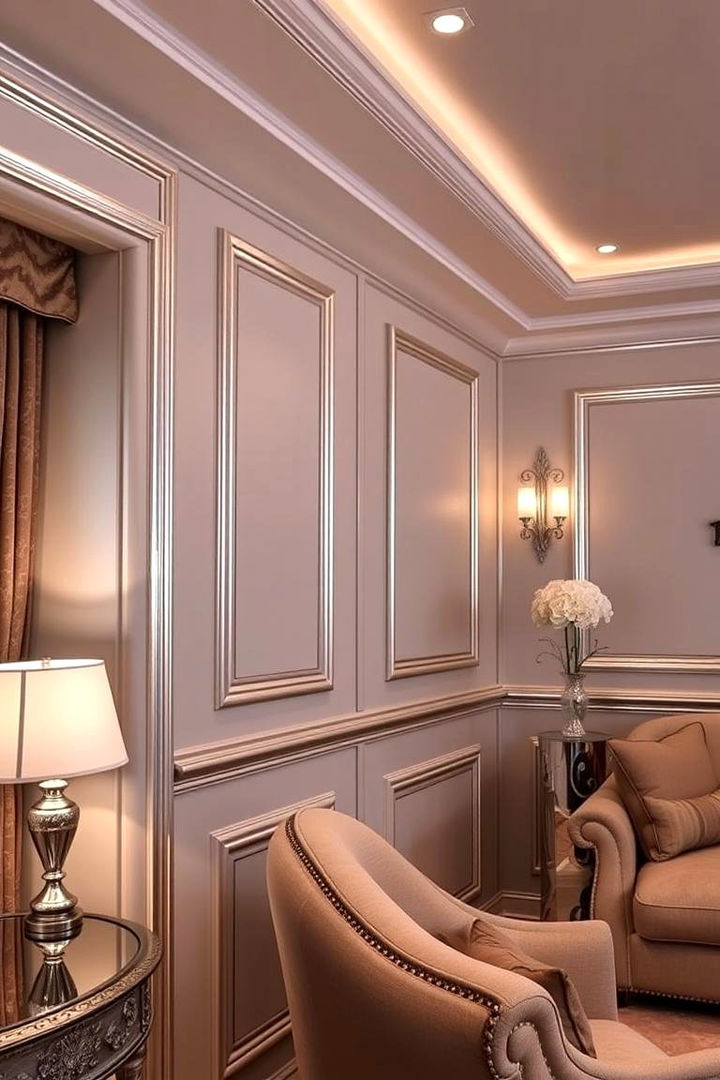 Sleek Silver Trim Detailing - 22 Silver Living Room Ideas