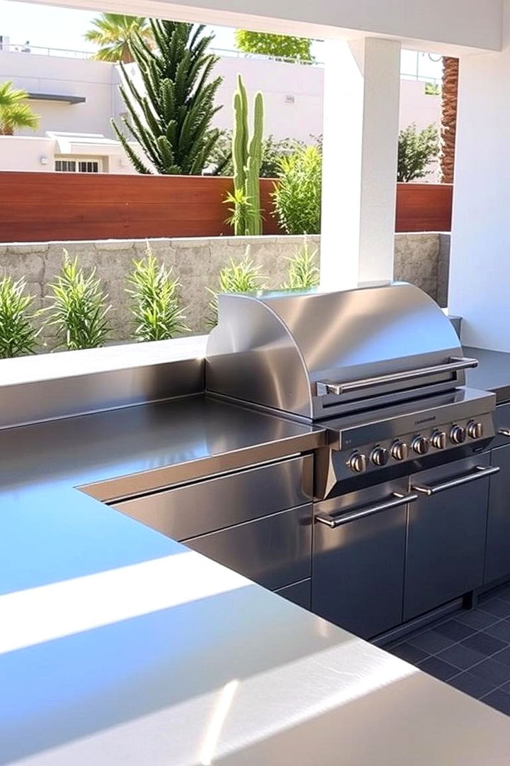 Sleek Stainless Steel Countertops - 22 Outdoor Countertop Ideas