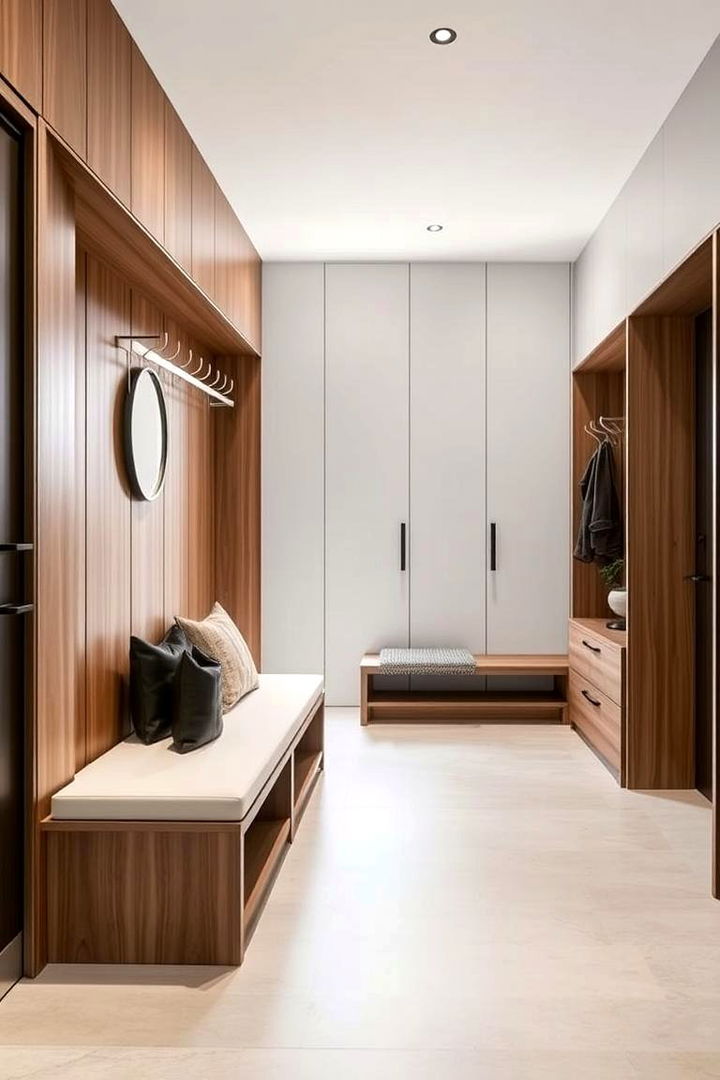 Sleek Storage Solutions - 22 Black and White Entryway Design Ideas