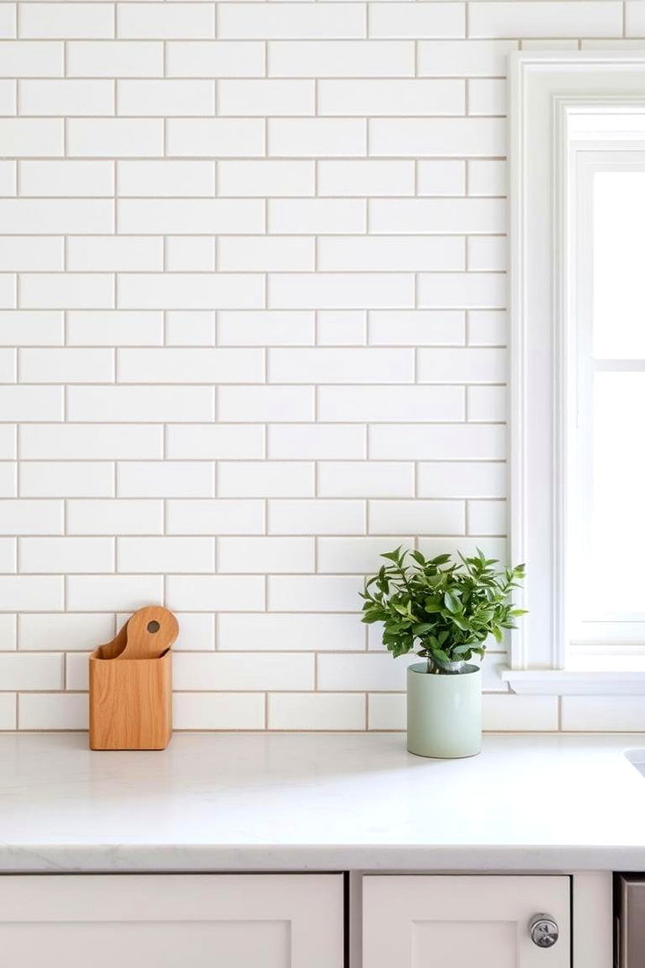 Sleek Subway Tile Feature - 22 Kitchen Accent Wall Ideas