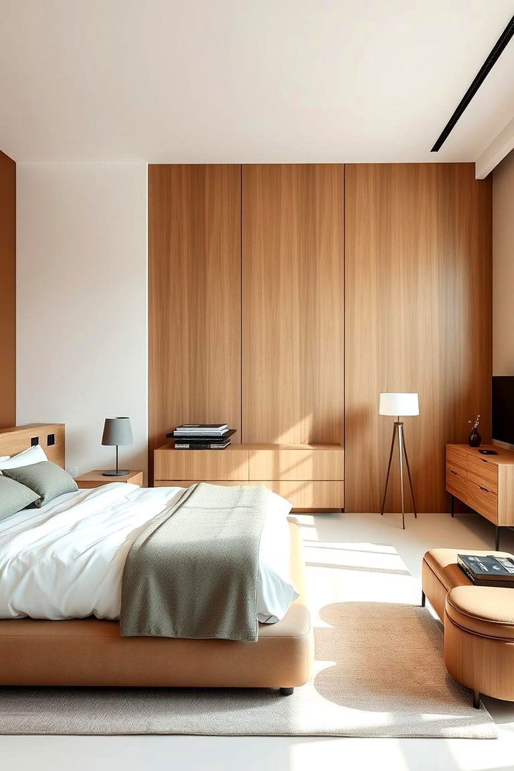 Sleek Tan Modernity - 22 Tan Bedroom Ideas