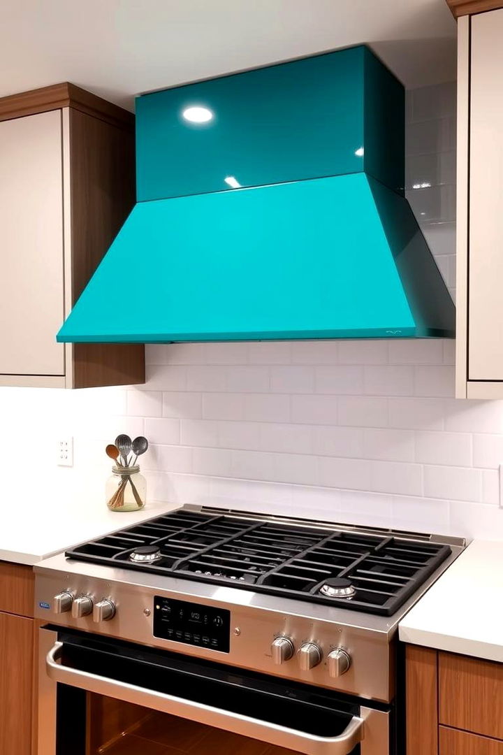 Sleek Teal Range Hoods - 22 Teal Kitchen Ideas