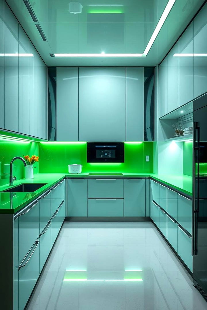 Sleek Ultra Modern Green Surface Designs - 22 Kitchen With Green Countertops Ideas