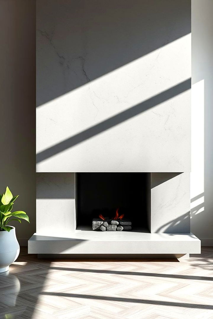 Sleek and Smooth Concrete Fireplace - 22 Concrete Fireplace Ideas