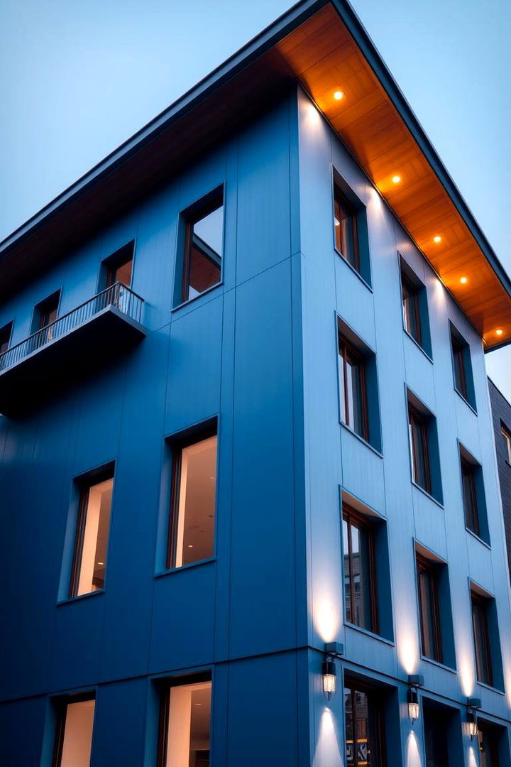 Sleek and Sophisticated - 22 blue exterior home with a brown roof ideas