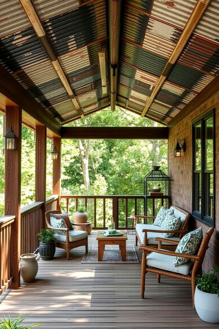 Sleek and Sustainable Ambiance - 22 Metal Roof Porch Design Ideas