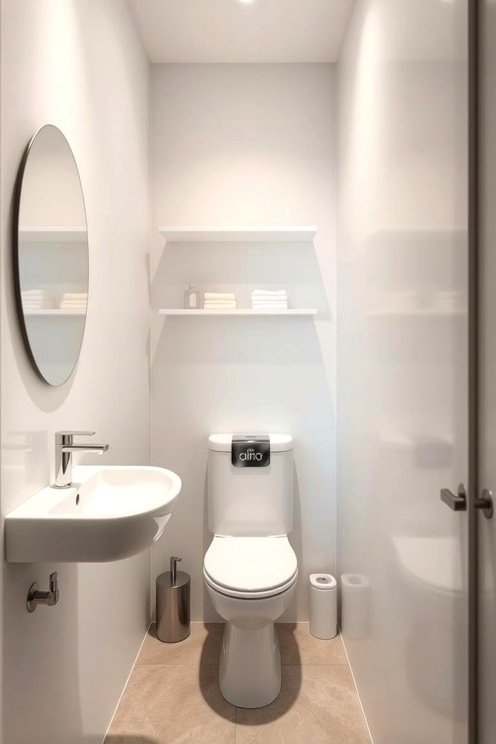 Slimline Shelves for Discreet Organization - 22 Small Bathroom Shelving Ideas