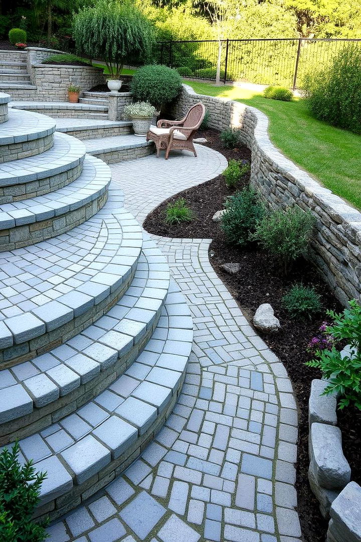 Sloping Terrain Magic - 22 cobblestone patio ideas
