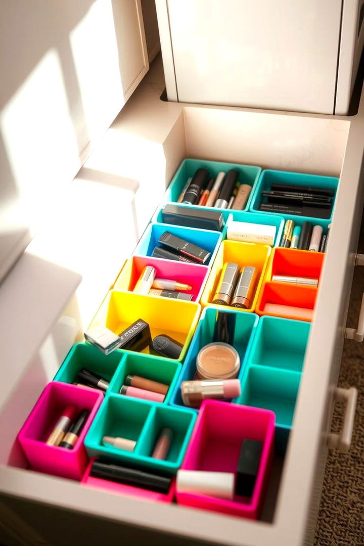 Small Bins for Makeup - 22 Bathroom Drawer Organization Ideas