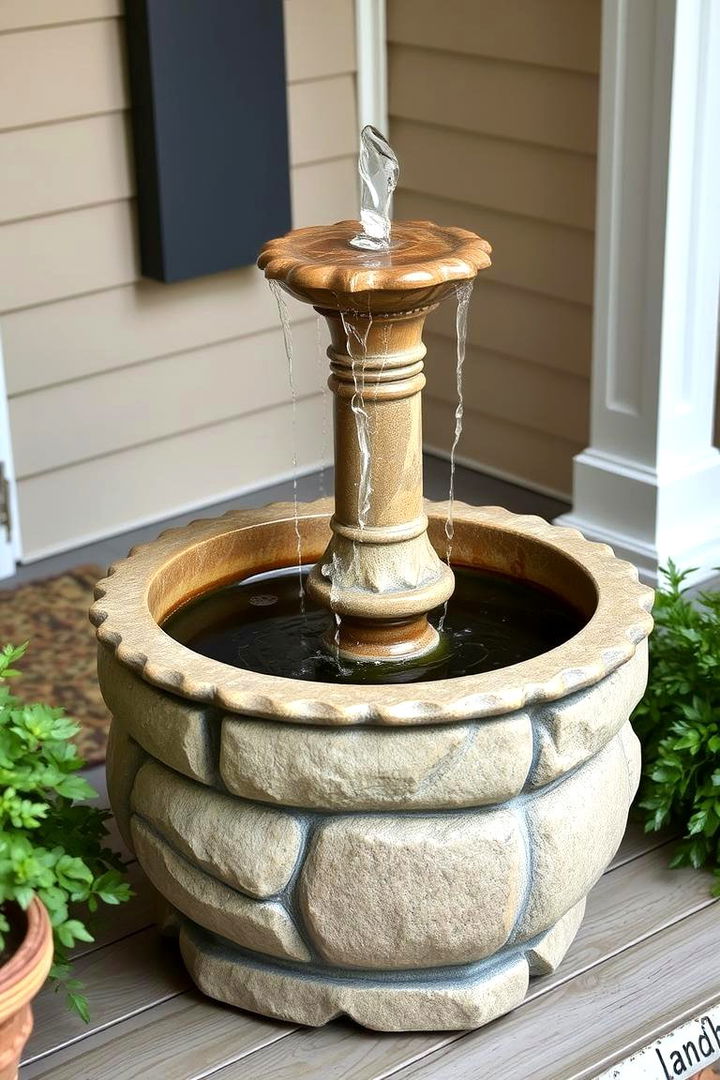Small Fountain Features - 22 Small Porch Ideas