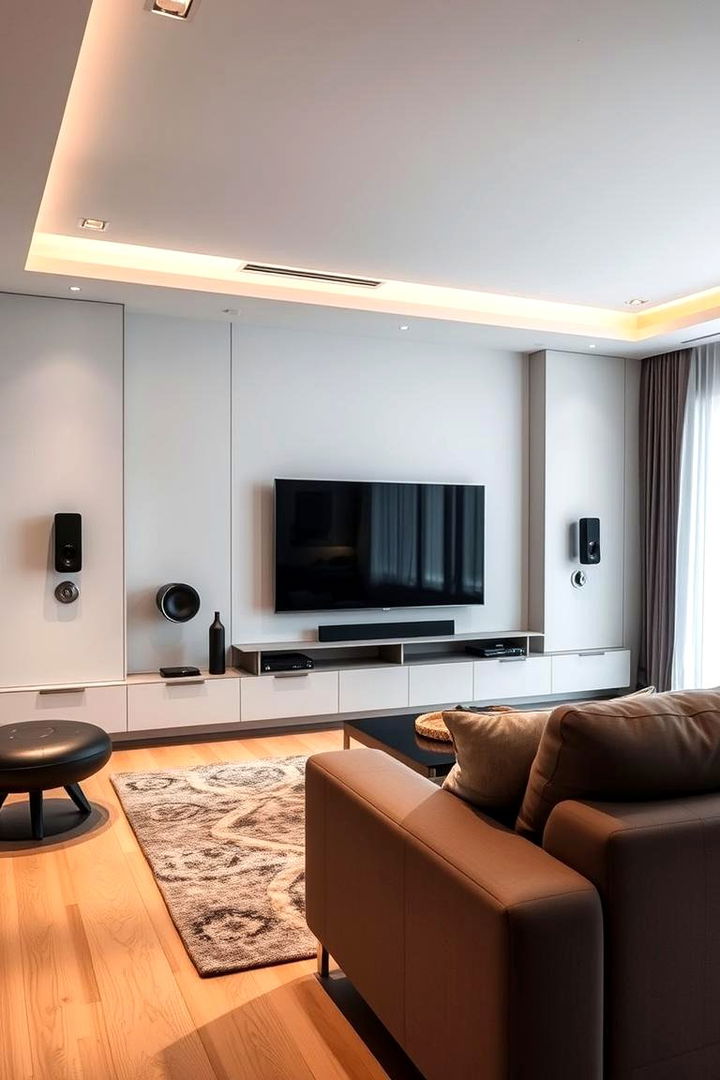 Smart Budget Tech Integration - 22 Budget Apartment Living Room Ideas