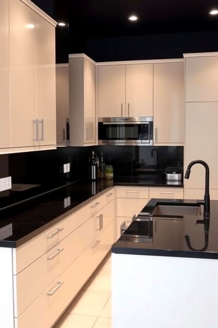 Smart Design for Contemporary Homes - 22 kitchen with dark countertops and light cabinets