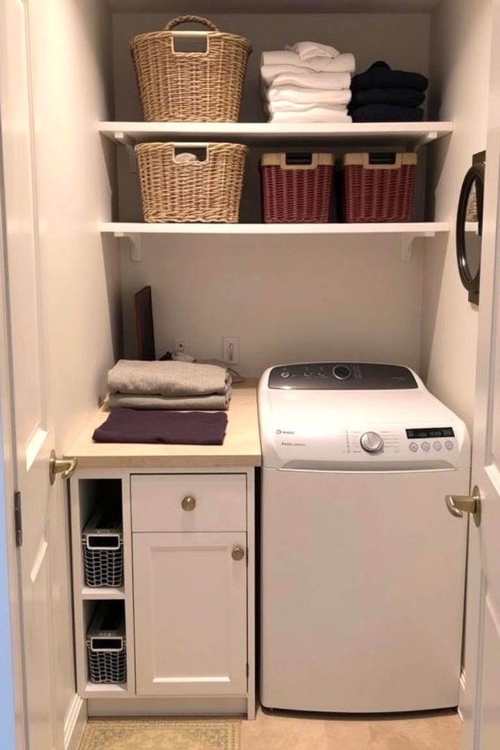 Smart Folding Stations - 22 Small Laundry Room Ideas With a Top Load Washing Machine