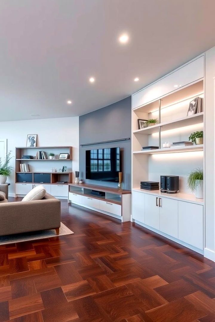 Smart Functional Storage - 22 Dark Brown Floor Living Room Ideas