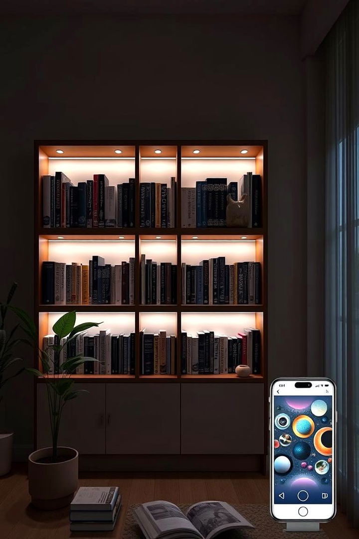 Smart Home Integrated Lighting - 22 Bookshelf Lighting Ideas