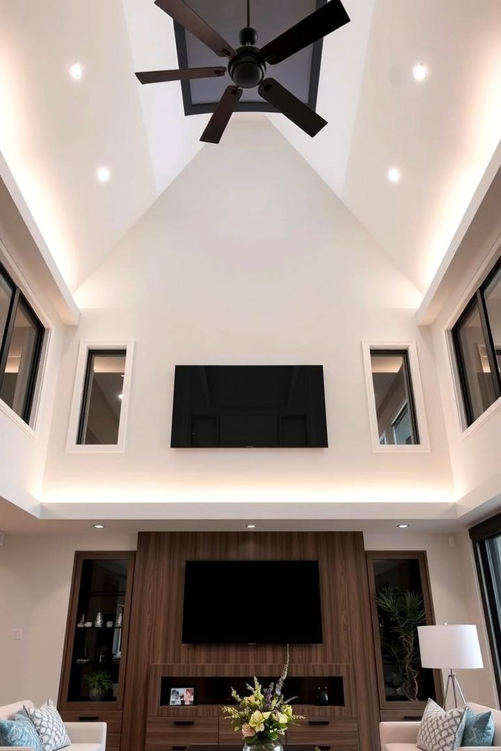 Smart Home Integration - 22 Open Concept Vaulted Ceiling Living Room Ideas