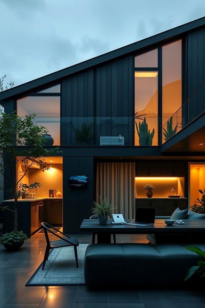 Smart Home Integration - 22 Dark Olive Green House Designs