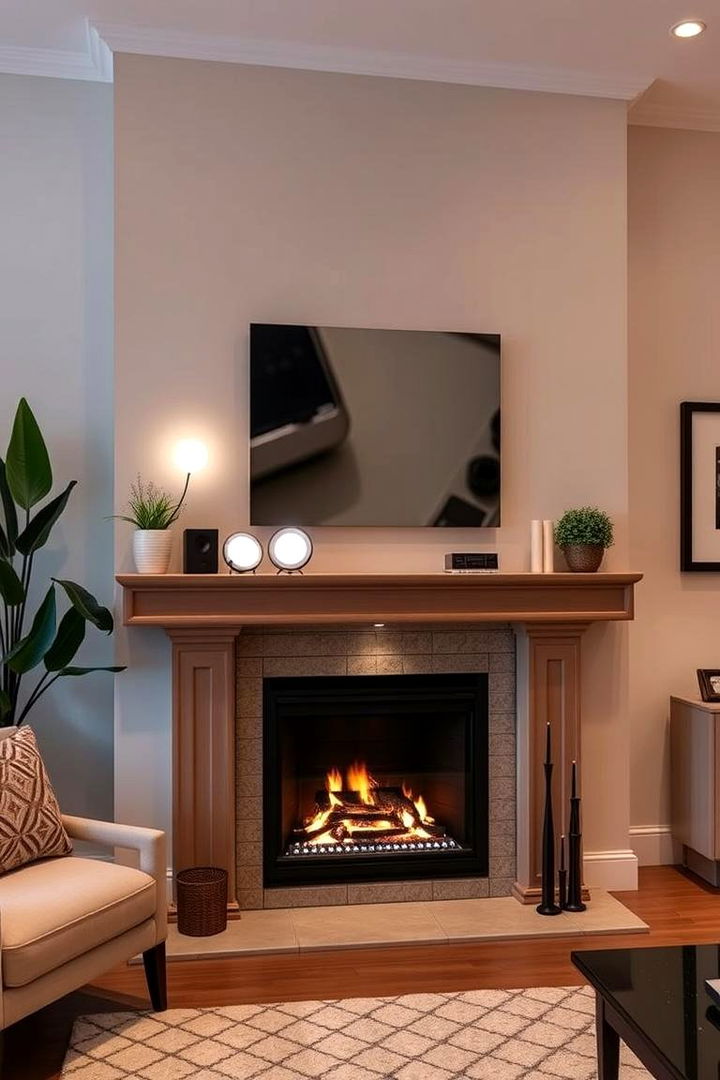 Smart Home Integration Lighting - 22 Fireplace Mantel Lighting Ideas