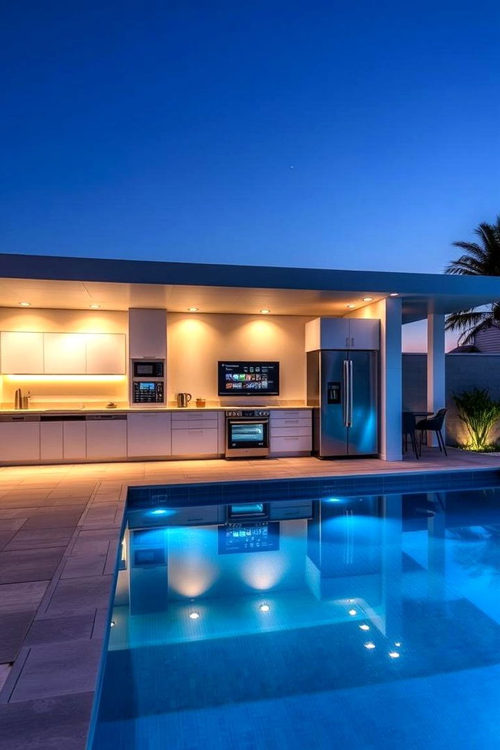 Smart Home Integration and Automation - 22 Pool House With Outdoor Kitchen Ideas