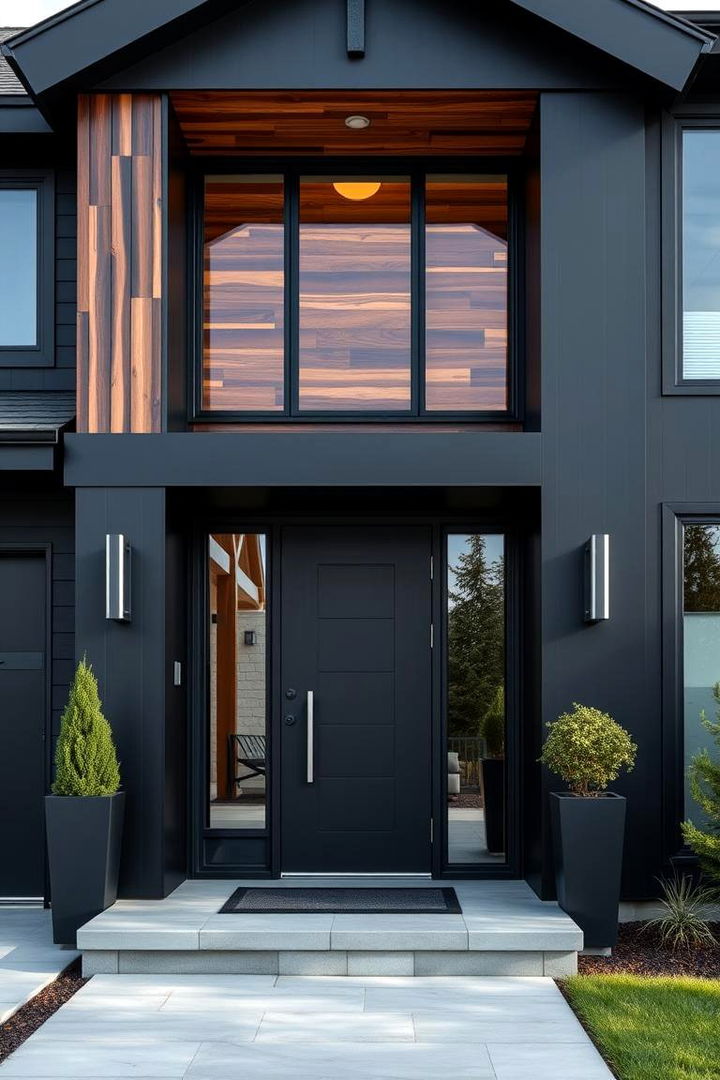 Smart Home Technological Integration - 22 Black House With Cedar Accents
