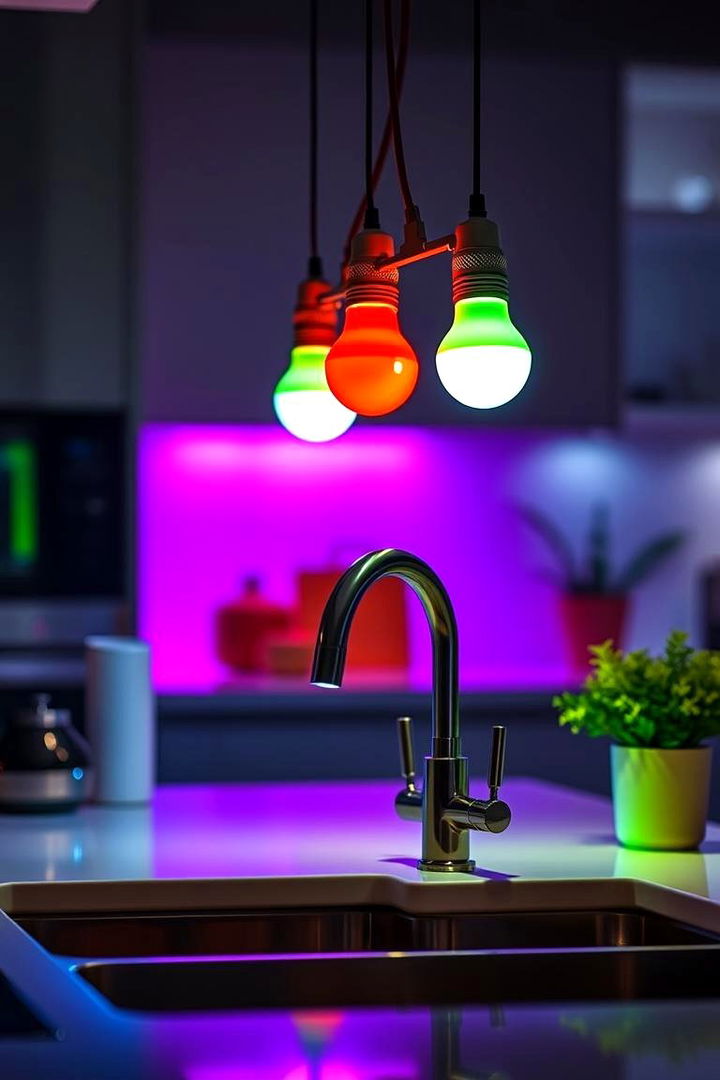 Smart LED Bulbs for Ambient Control - 22 Kitchen Sink Lighting Ideas