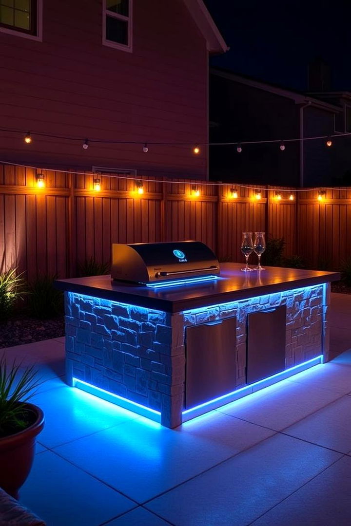 Smart LED Lighting Features - 22 Bbq Island Ideas