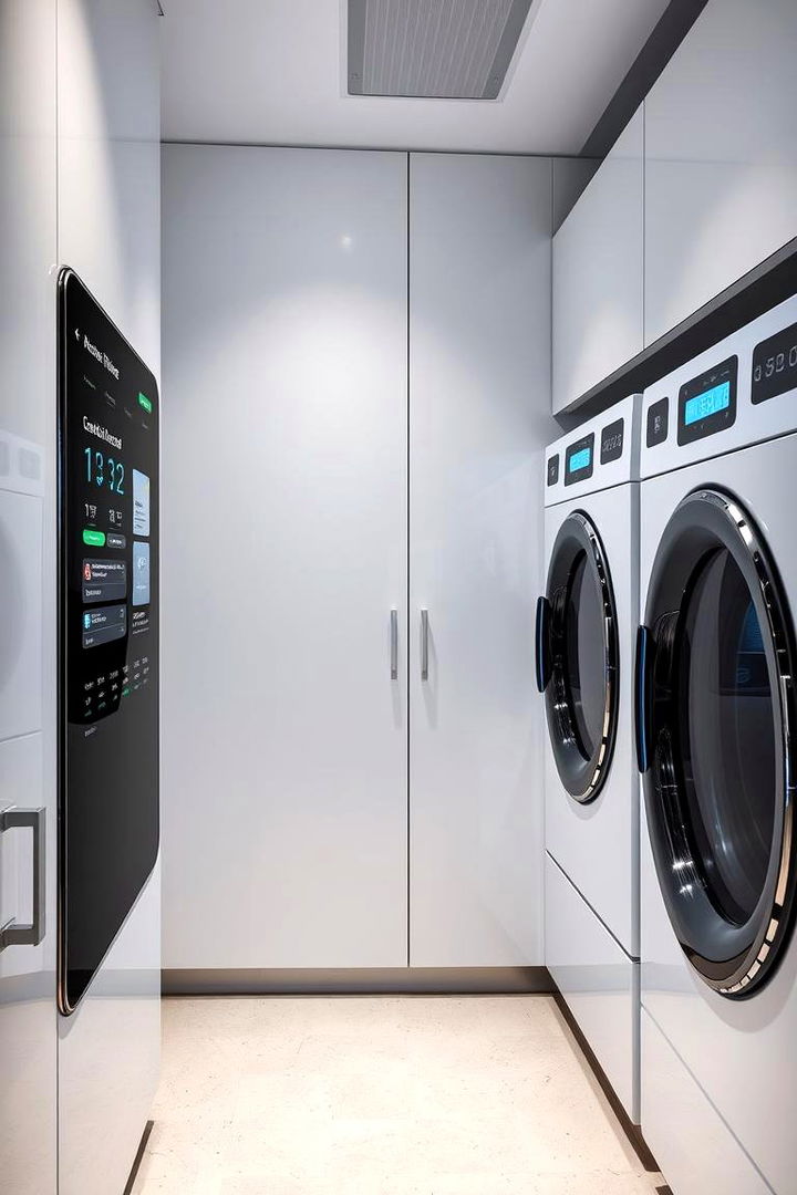 Smart Laundry Technology Integration - 22 Laundry Room Decor Ideas