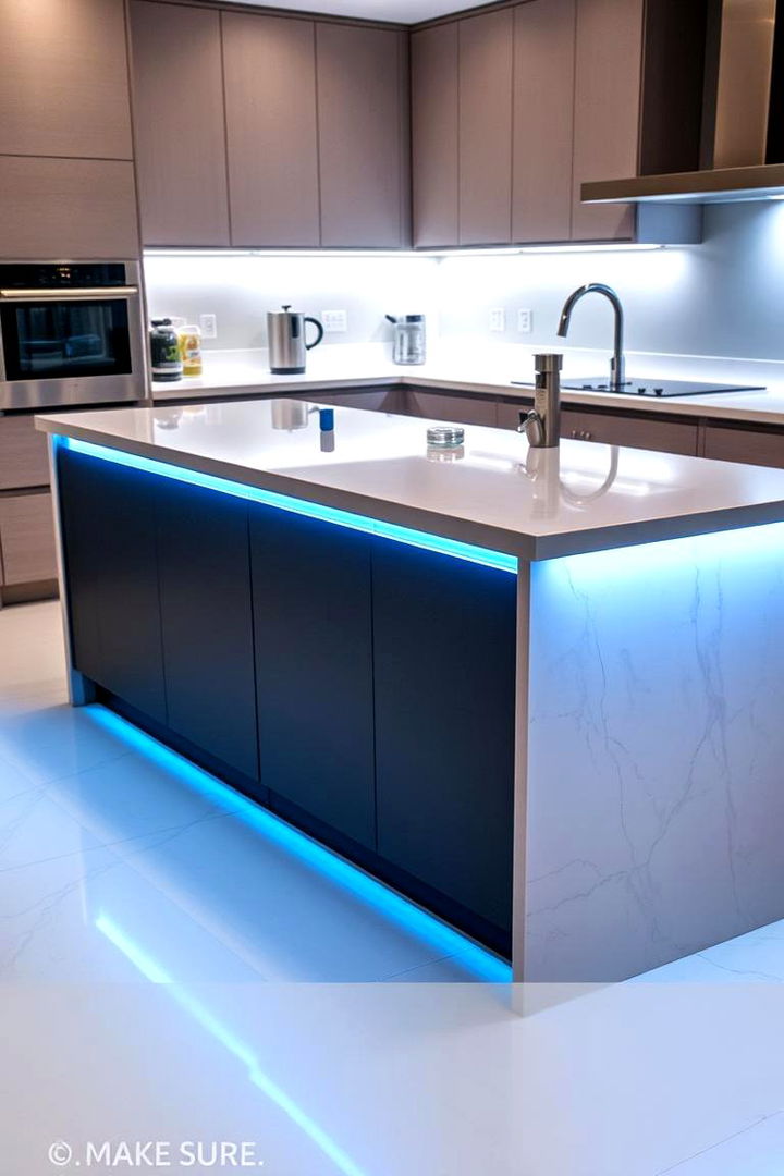 Smart Lighting Integrated Island - 22 Small Kitchen Island Ideas