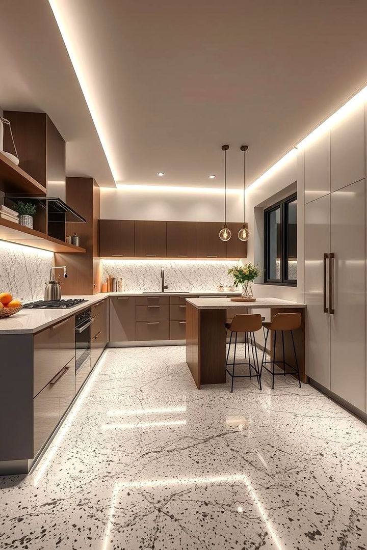 Smart Lighting Integration - 22 Terrazzo Kitchen Floor Ideas