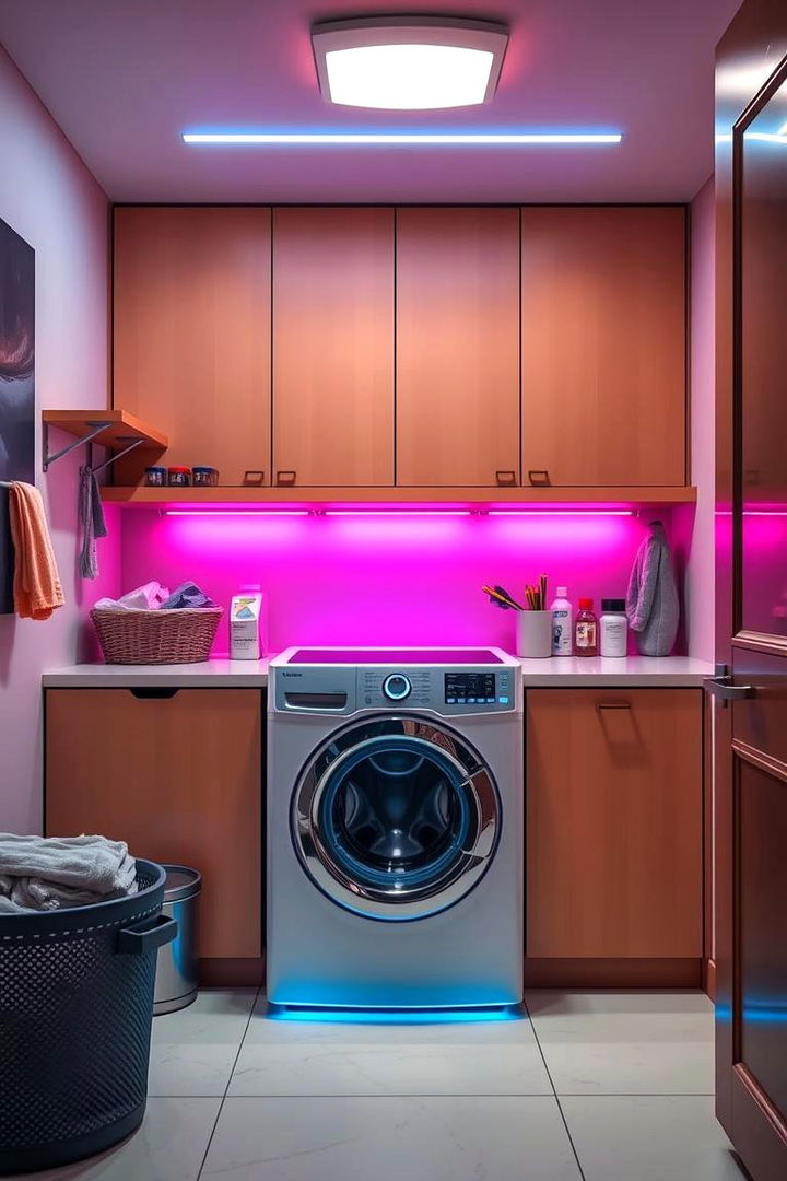 Smart Lighting Solutions - 22 Small Laundry Room Ideas With a Top Load Washing Machine