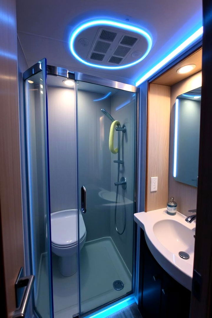 Smart Lighting and LED Accents - 22 Small Rv Bathroom Ideas