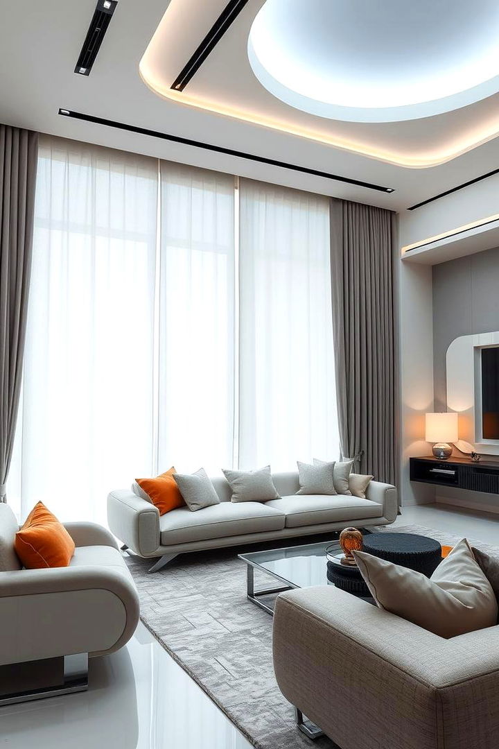 Smart Motorized Curtains for Modern Convenience - 22 Living Room Curtain Ideas