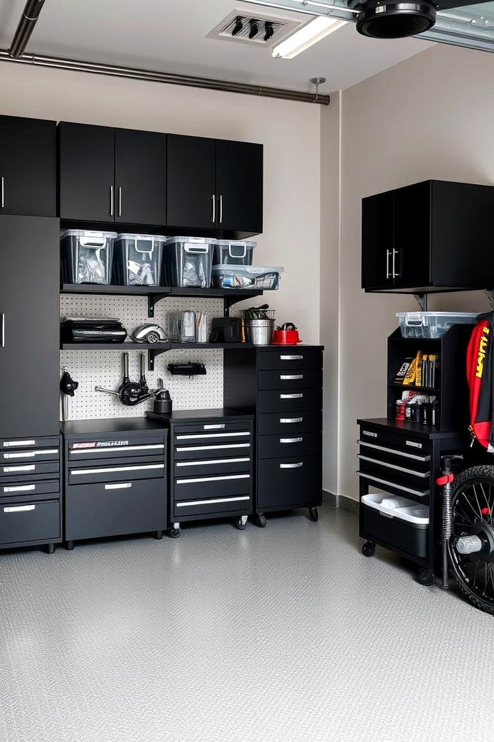 Smart Organization Systems - 22 Black Garage Ideas