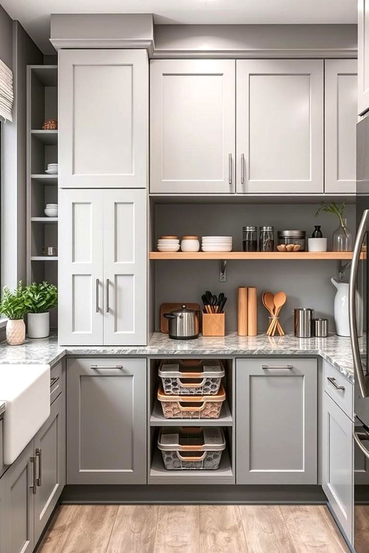 Smart Organization in Gray Kitchens - 22 Gray Kitchens