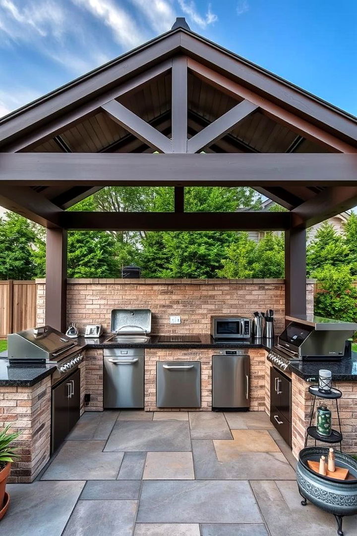 Smart Outdoor Appliances Integration - 22 Outdoor Kitchen with a Gazebo Ideas