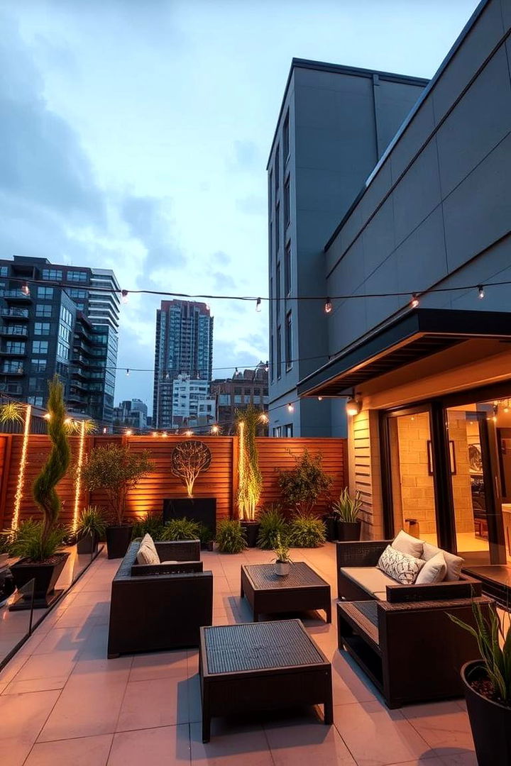 Smart Outdoor Tech Integration - 22 townhouse patio ideas