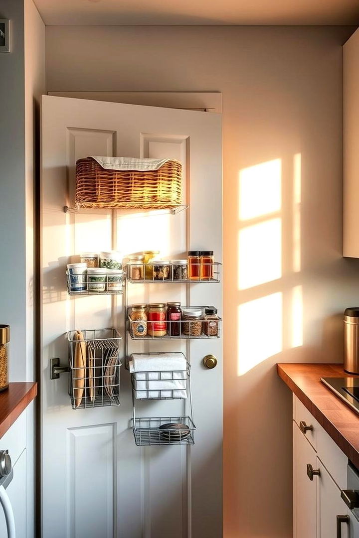 Smart Over Door Storage for Clutter Management - 22 Small Kitchen Storage Ideas
