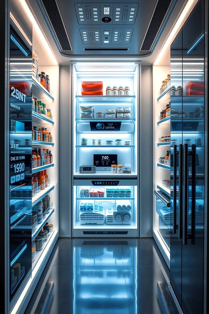 Smart Pantry with Tech Integration - 22 Walk in Pantry Ideas