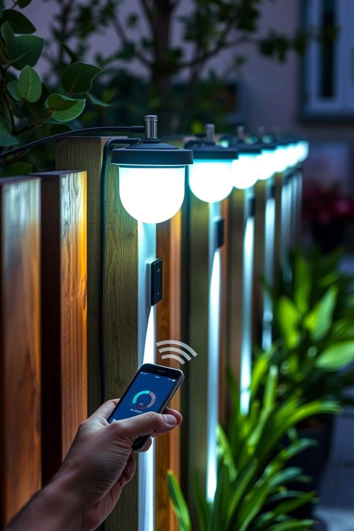 Smart Remote Controlled Lights - 22 Fence Lighting Ideas