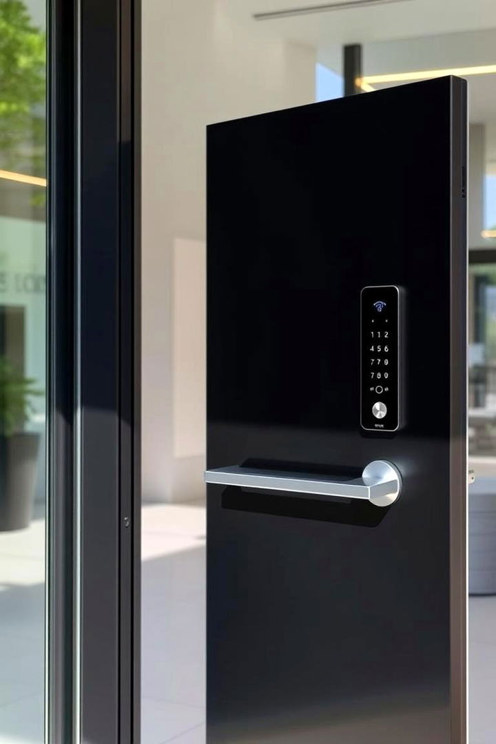 Smart Security Integration - 22 Black Front Door Ideas