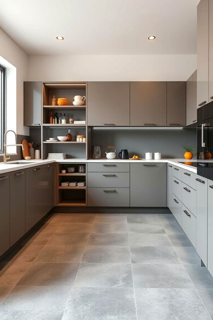 Smart Storage Integration - 22 Kitchens With Grey Floors