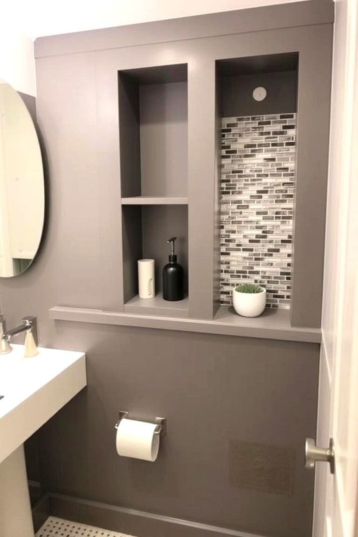 Smart Storage Integration - 22 Half-wall Tile Bathroom Ideas