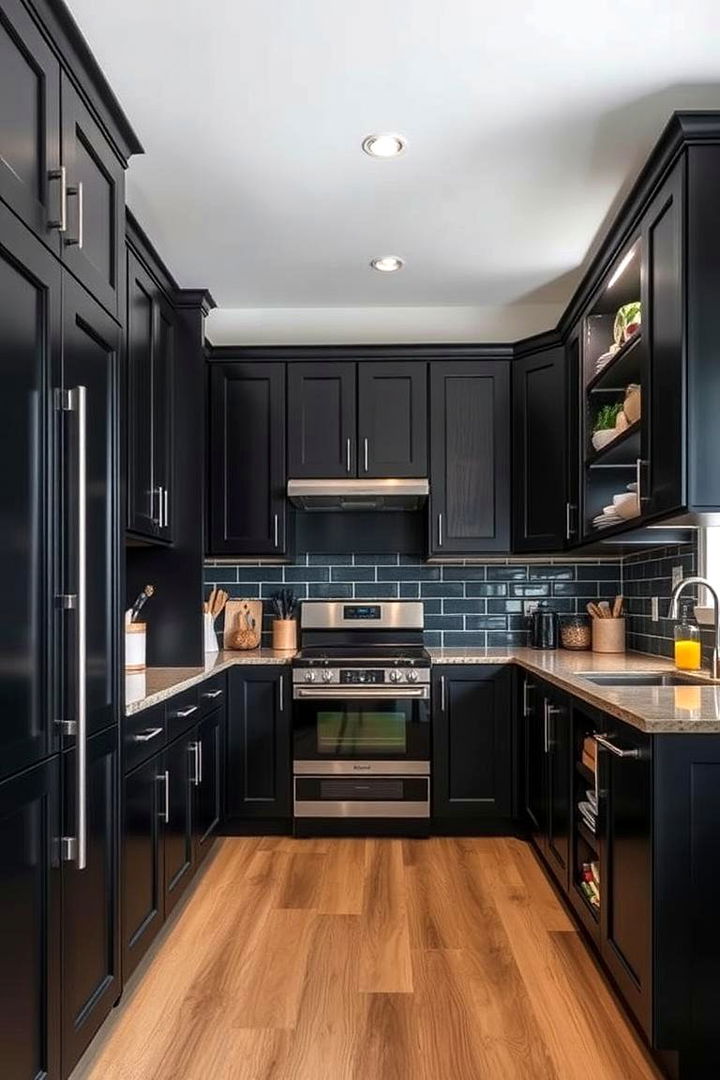 Smart Storage Solutions - 22 Kitchens With Black Cabinets