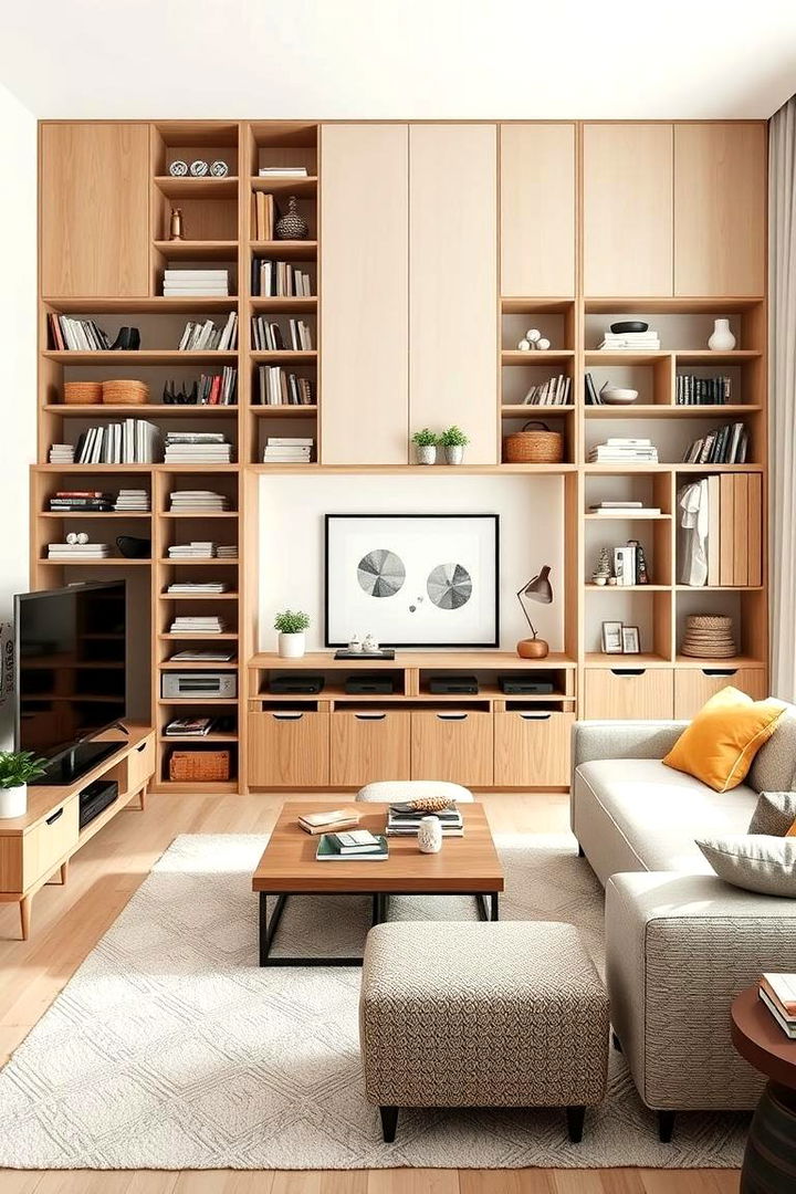 Smart Storage Solutions for a Clutter Free Look - 22 Japandi Living Room Ideas