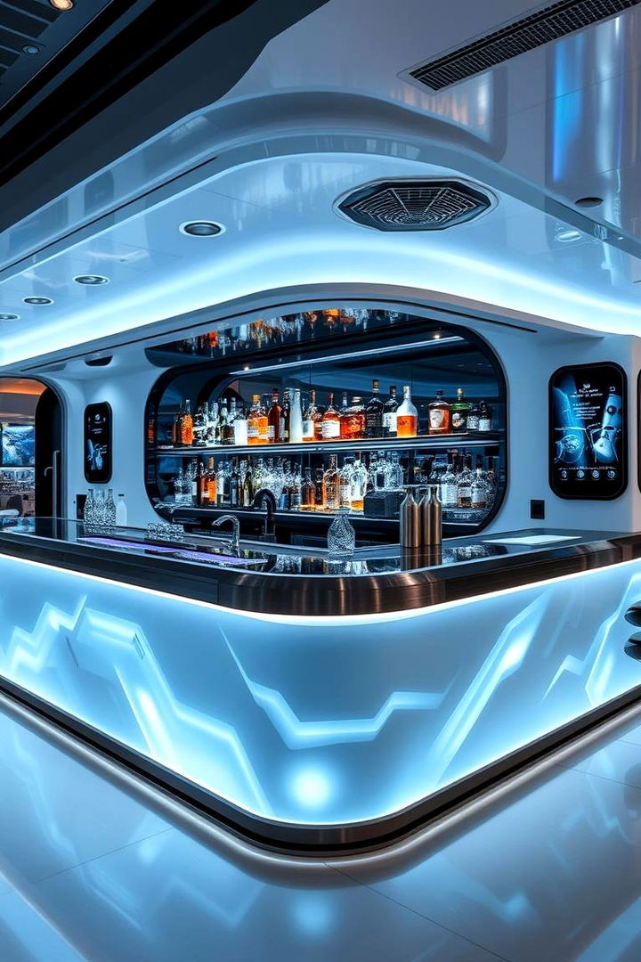 Smart Tech Integrated Bar - 22 Kitchen Bar Ideas