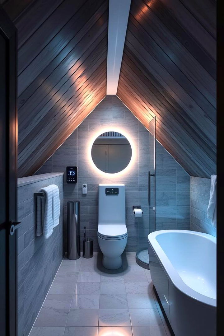 Smart Tech Integration - 22 Attic Bathroom Ideas